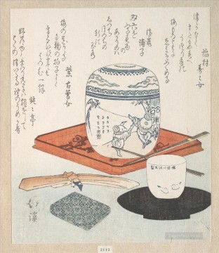 tea things Totoya Hokkei Japanese Oil Paintings